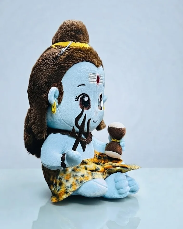 Lord Shiva plush toy seen from the side