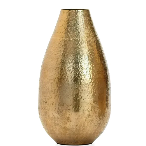 Hammered gold teardrop vase